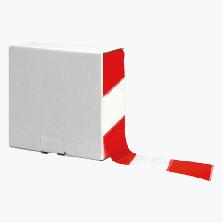 Avspärrningsband 70mm x 500m röd/vit