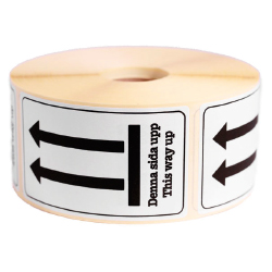 "Etikett vit ""denna sida upp"" 1000/rl"