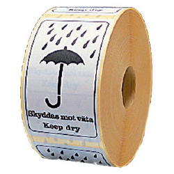 "Etikett vit ""skyddas från väta"" 1000/rl"