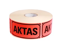 Varningsetikett röd AKTAS, 1000/rl